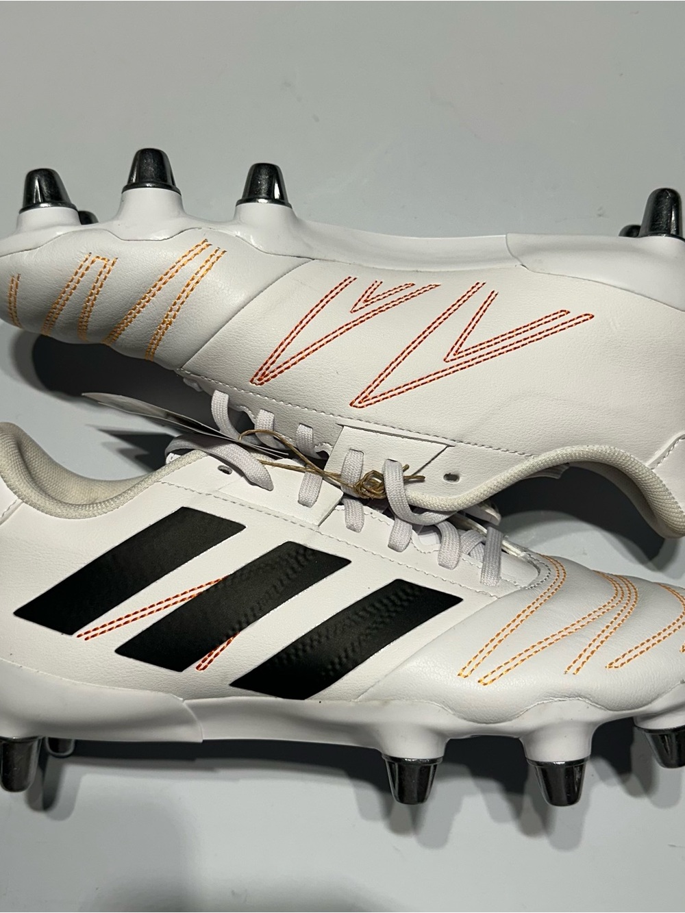 Size 7.5 - Men's adidas Kakari Elite (SG) Soft Ground Rugby White Cleats JP8800